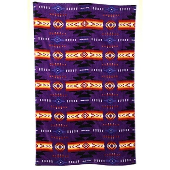 New Purple Oversized Native Southwest Bath Beach Pool Gift Towel Aztec Navajo - Picture 1 of 2